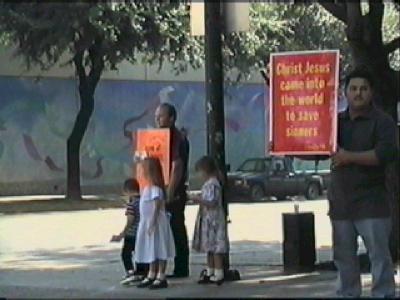 family on the street for Jesus